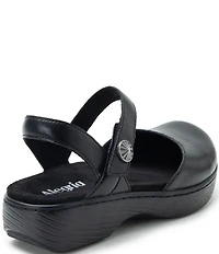 Alegria Opal Leather Ankle Strap Clogs