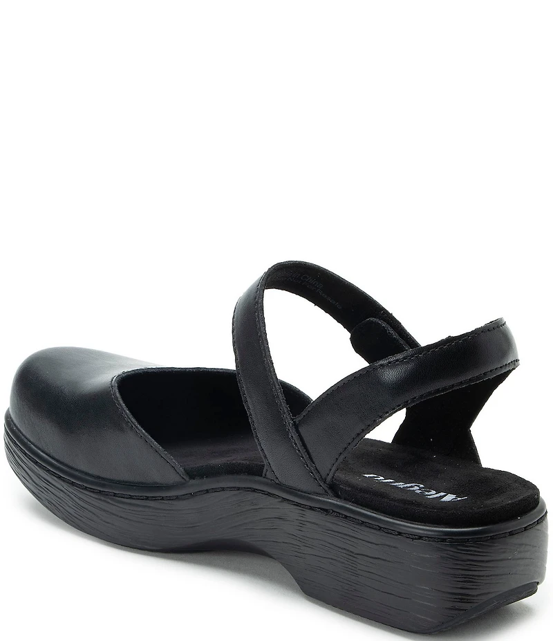 Alegria Opal Leather Ankle Strap Clogs