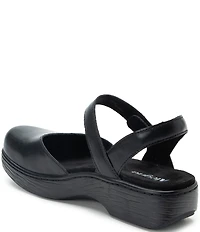 Alegria Opal Leather Ankle Strap Clogs