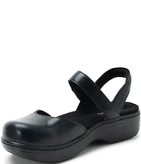 Alegria Opal Leather Ankle Strap Clogs