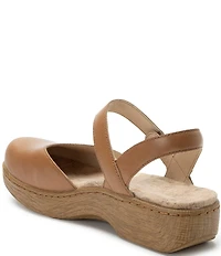 Alegria Opal Leather Ankle Strap Clogs