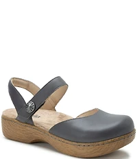 Alegria Opal Leather Ankle Strap Clogs