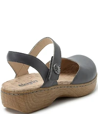 Alegria Opal Leather Ankle Strap Clogs