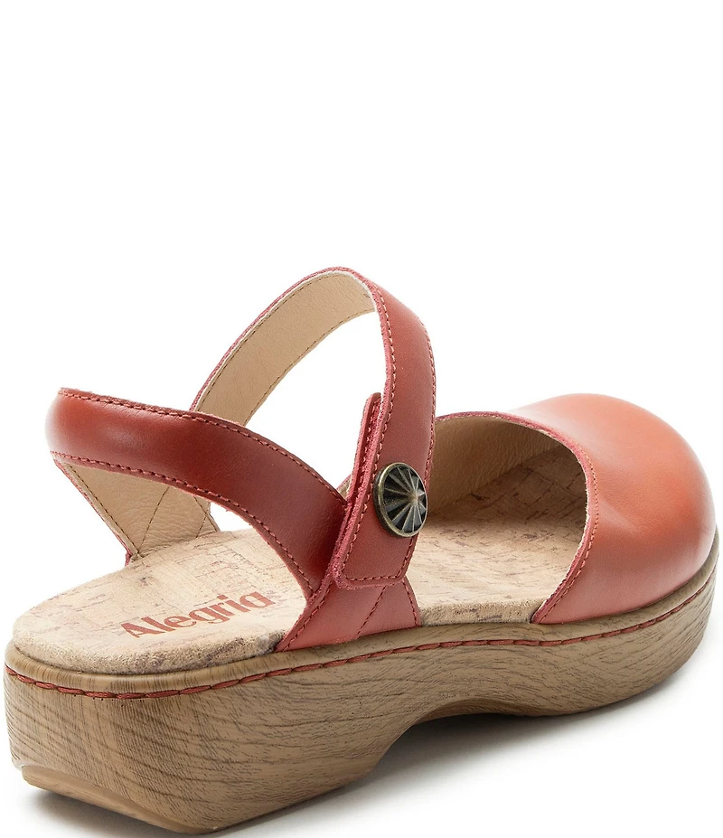 Alegria Opal Leather Ankle Strap Clogs