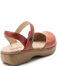 Alegria Opal Leather Ankle Strap Clogs