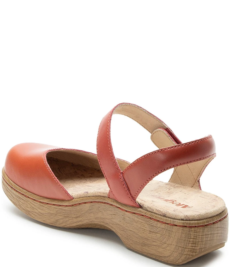 Alegria Opal Leather Ankle Strap Clogs