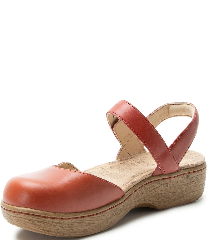Alegria Opal Leather Ankle Strap Clogs