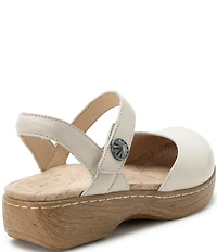 Alegria Opal Leather Ankle Strap Clogs