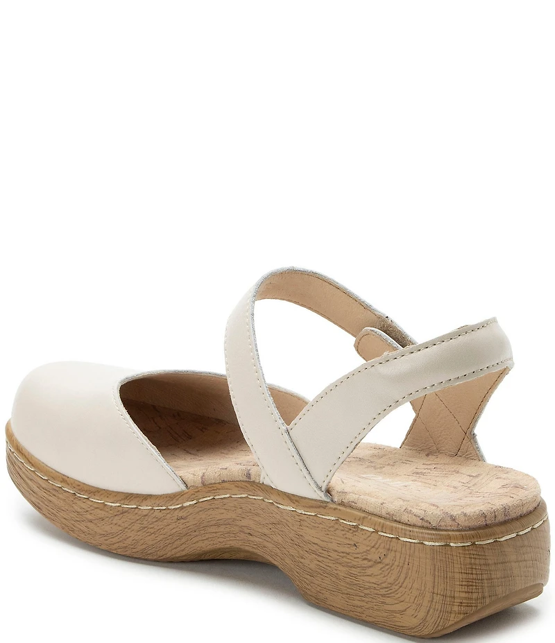 Alegria Opal Leather Ankle Strap Clogs