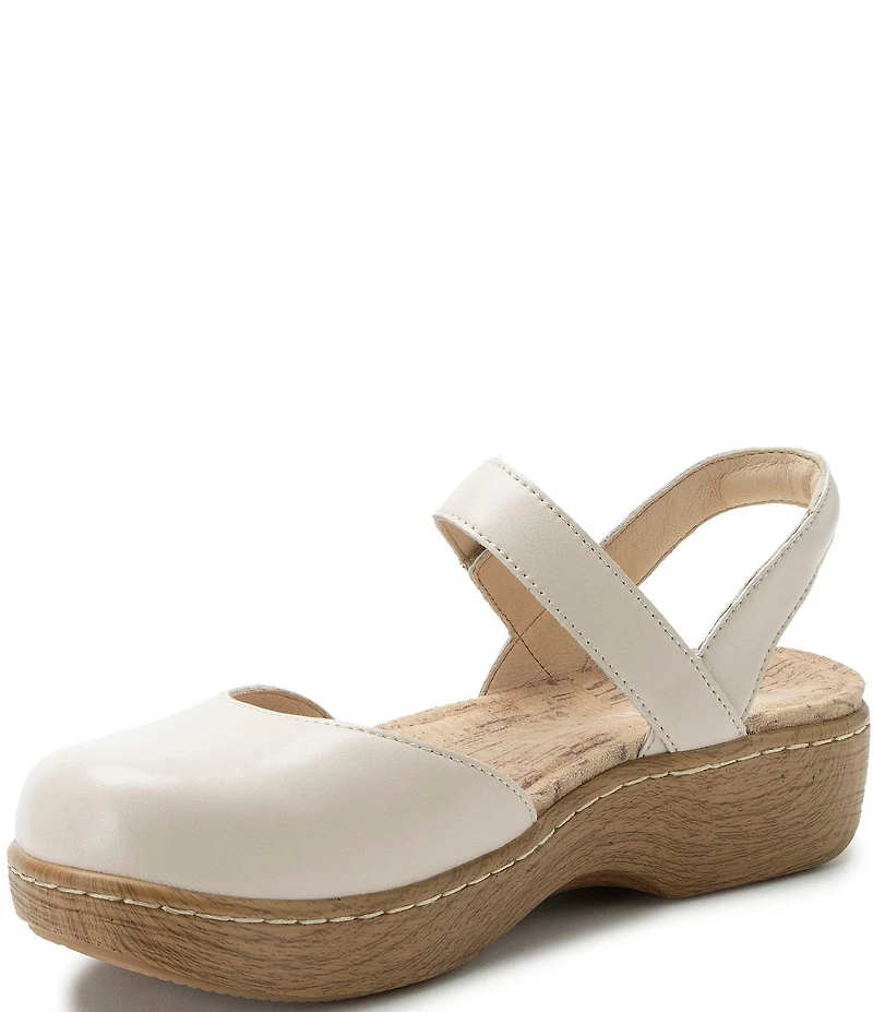 Alegria Opal Leather Ankle Strap Clogs
