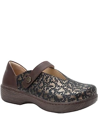 Alegria Opheliah Ivy Textured Metallic Leather Mary Jane Clogs