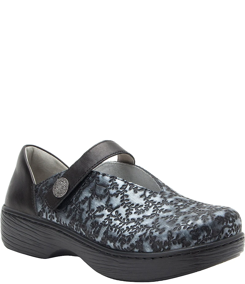 Alegria Opheliah Ivy Textured Metallic Leather Mary Jane Clogs