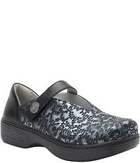 Alegria Opheliah Ivy Textured Metallic Leather Mary Jane Clogs