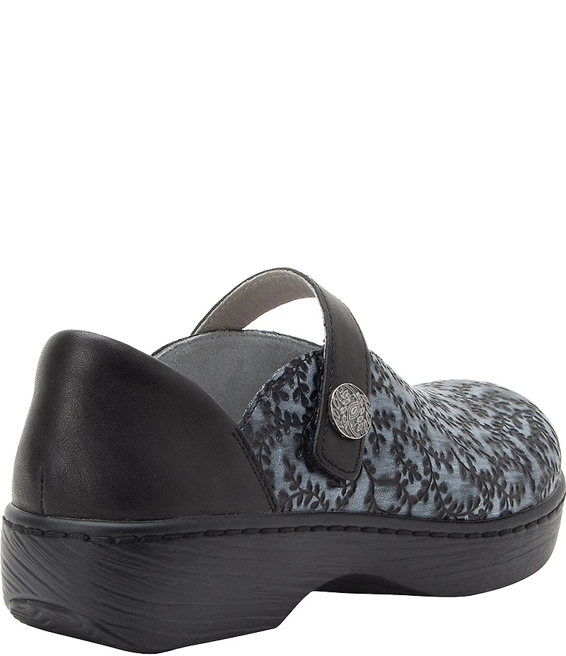 Alegria Opheliah Ivy Textured Metallic Leather Mary Jane Clogs