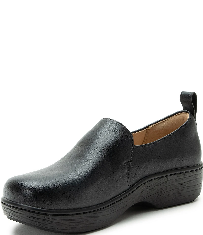 Alegria Orygin Leather Slip On Platform Clogs