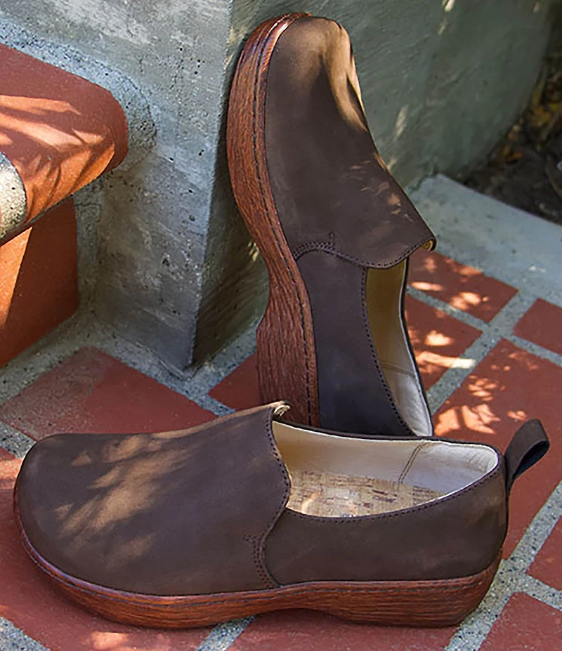 Alegria Orygin Nubuck Suede Slip On Platform Clogs