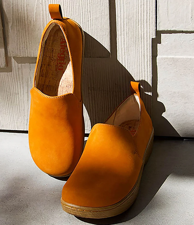 Alegria Orygin Nubuck Suede Slip On Platform Clogs