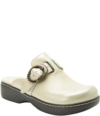 Alegria Osmosis Leather Buckle Hardware Clogs