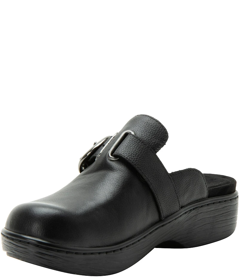 Alegria Osmosis Leather Buckle Hardware Clogs