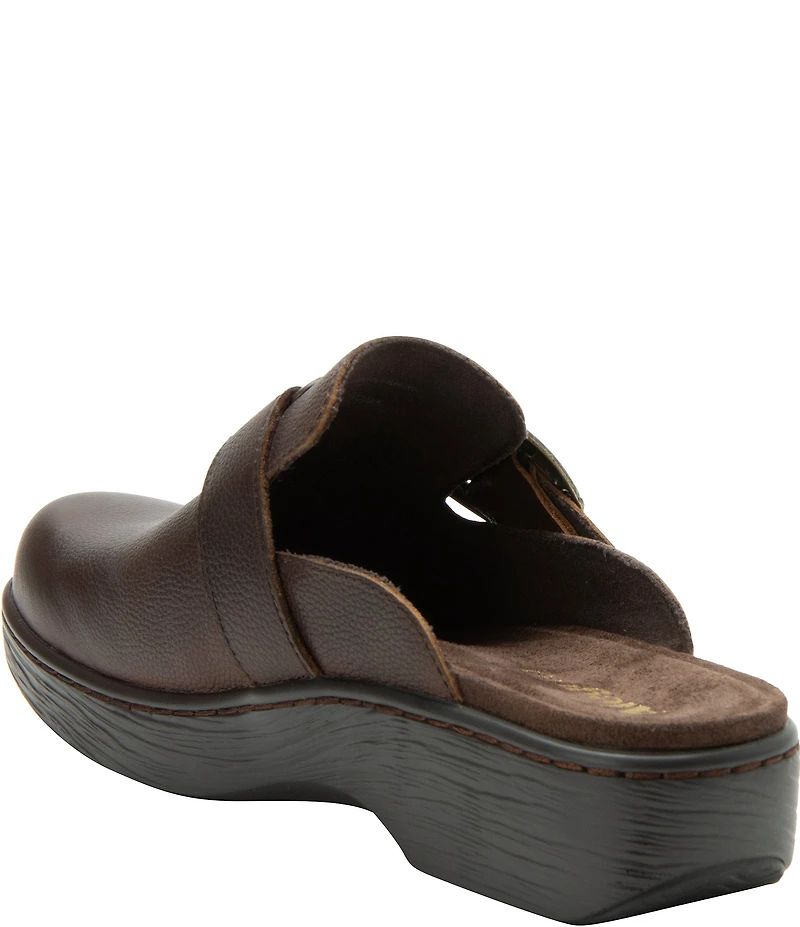 Alegria Osmosis Leather Buckle Hardware Clogs