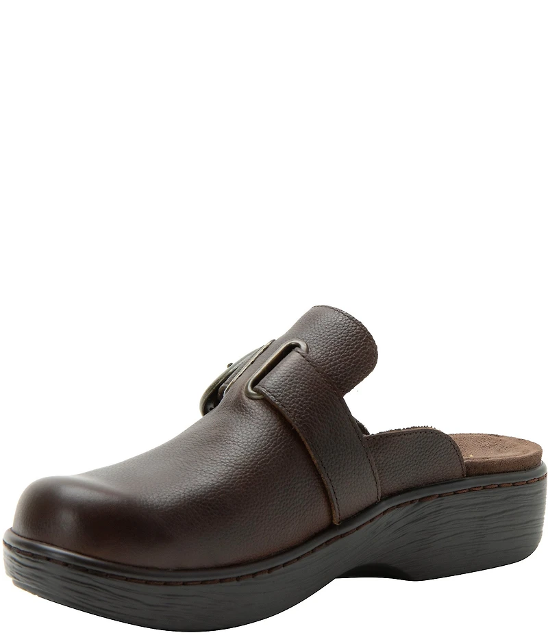 Alegria Osmosis Leather Buckle Hardware Clogs