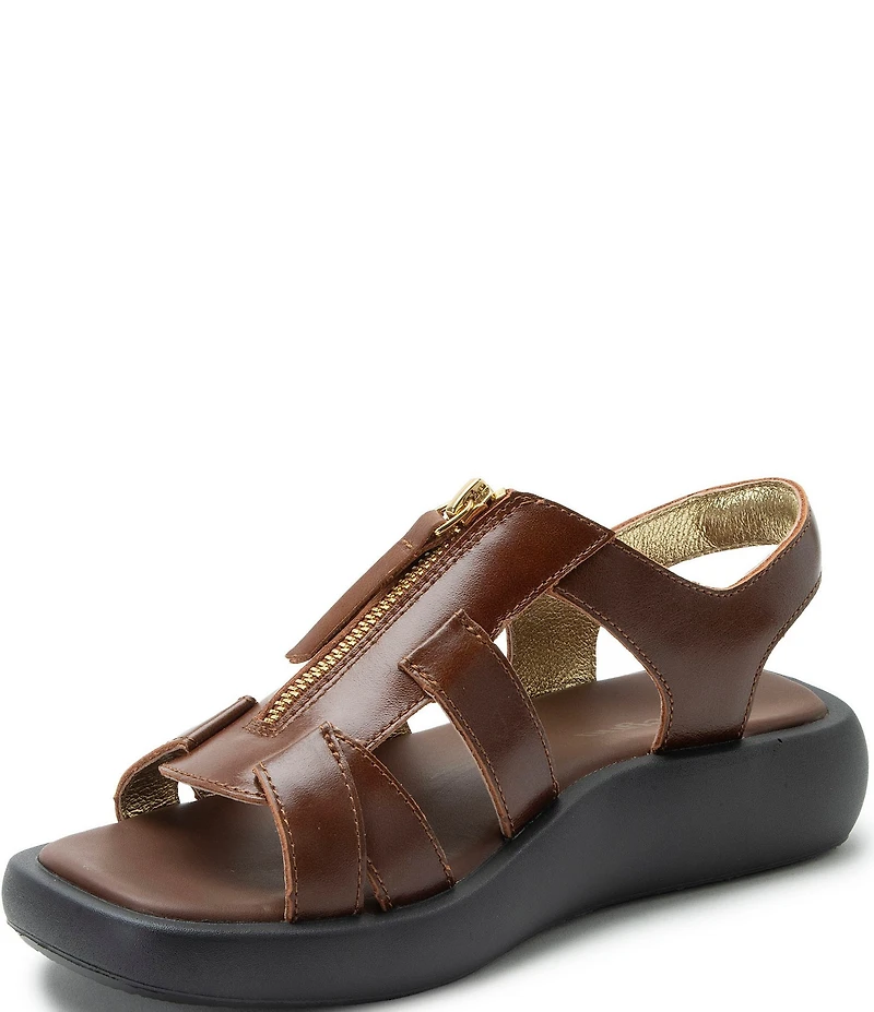Alegria Palmer Leather Zip Platform Sandals