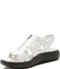 Alegria Palmer Leather Zip Platform Sandals