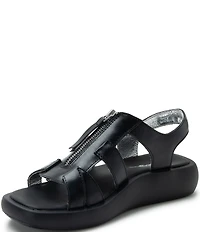 Alegria Palmer Leather Zip Platform Sandals