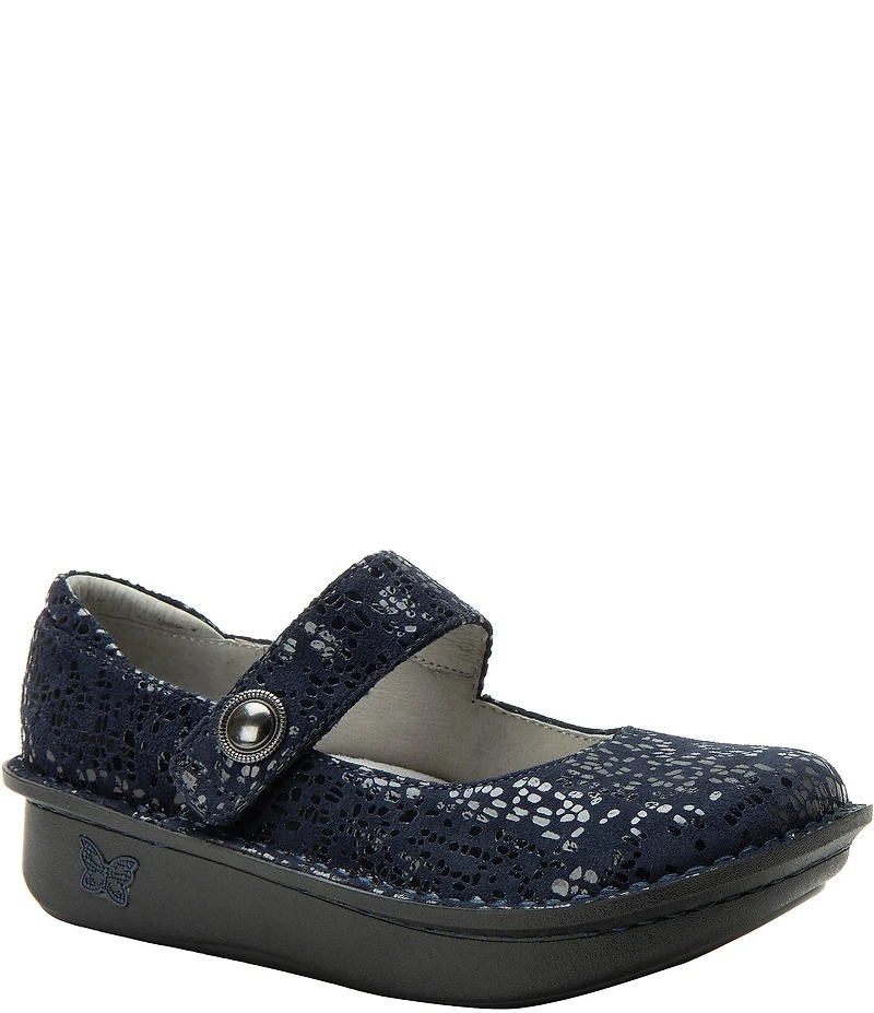 Alegria Paloma Blue Notes Printed Leather Mary Jane Pumps