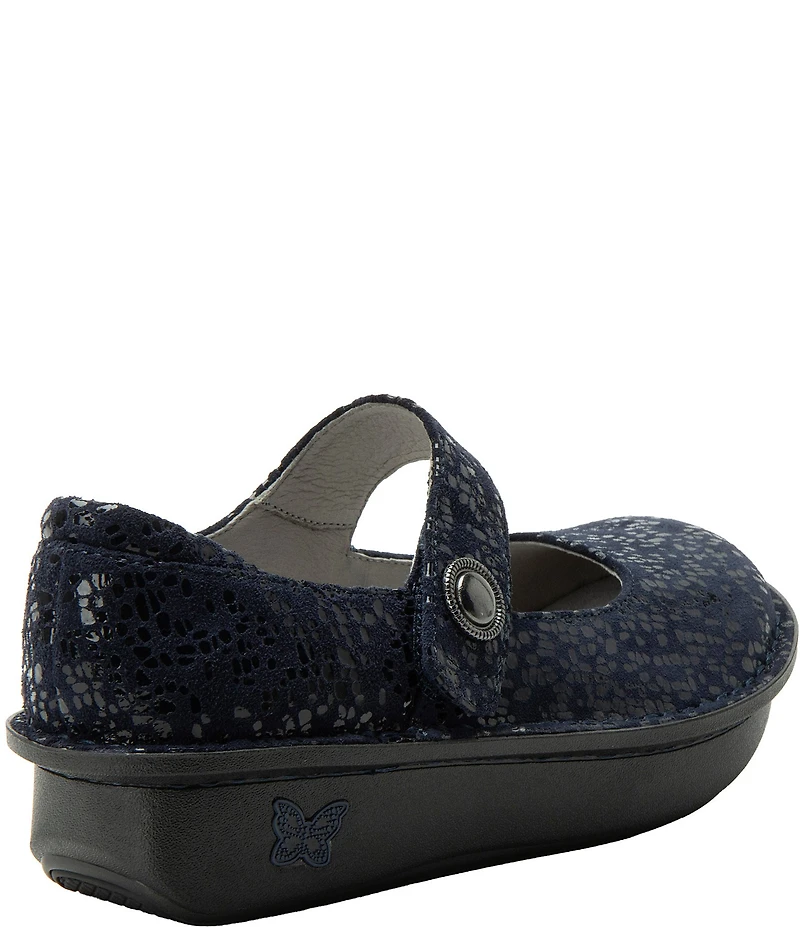 Alegria Paloma Blue Notes Printed Leather Mary Jane Pumps