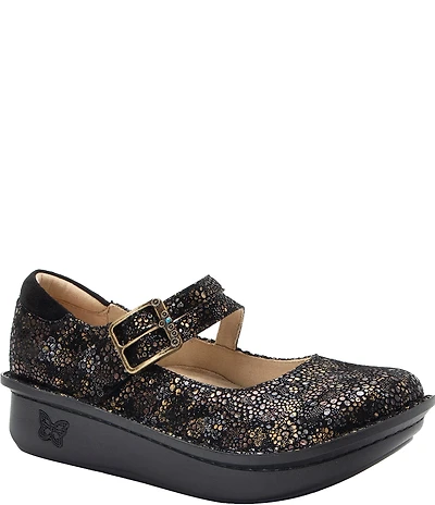 Alegria Paloma Twilight Bloom Printed Leather Mary Janes