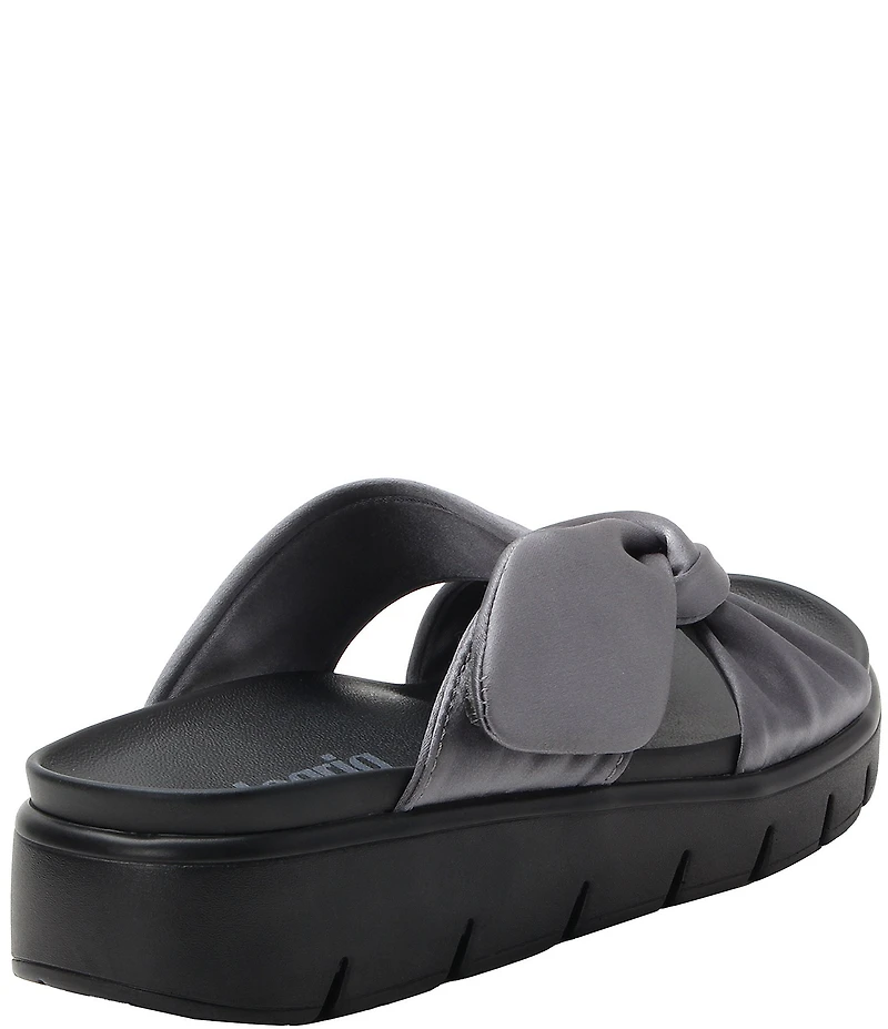 Alegria Rylie Satin Knotted Platform Slide Sandals