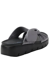 Alegria Rylie Satin Knotted Platform Slide Sandals