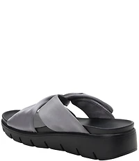 Alegria Rylie Satin Knotted Platform Slide Sandals