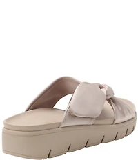 Alegria Rylie Satin Knotted Platform Slide Sandals