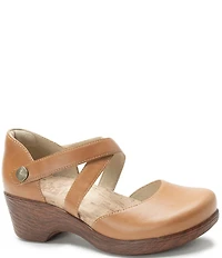Alegria Savina Leather Ankle Strap Platform Clog Pumps