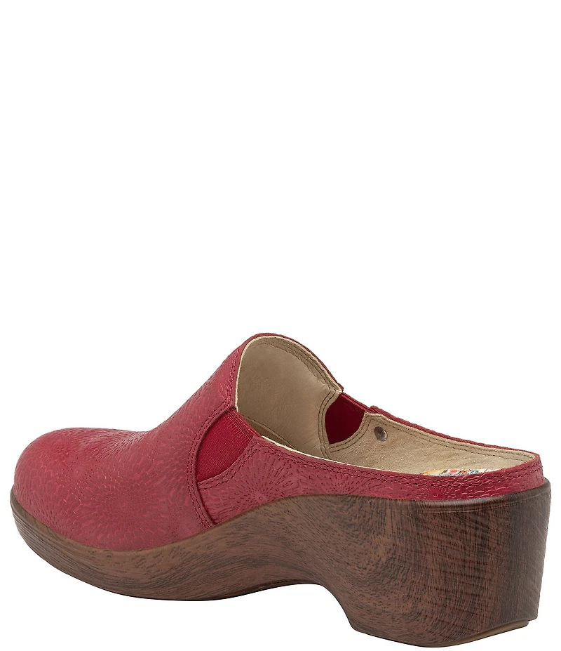 Alegria Serenti Roman Candle Printed Leather Platform Slip On Clogs