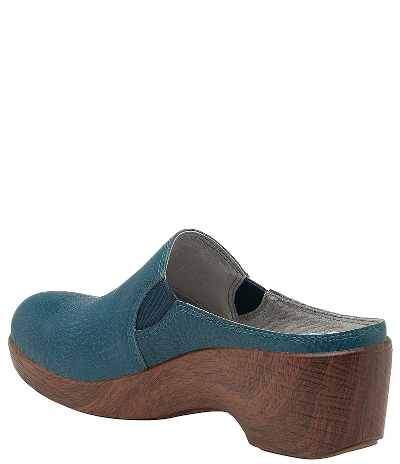 Alegria Serenti Roman Candle Printed Leather Platform Slip On Clogs