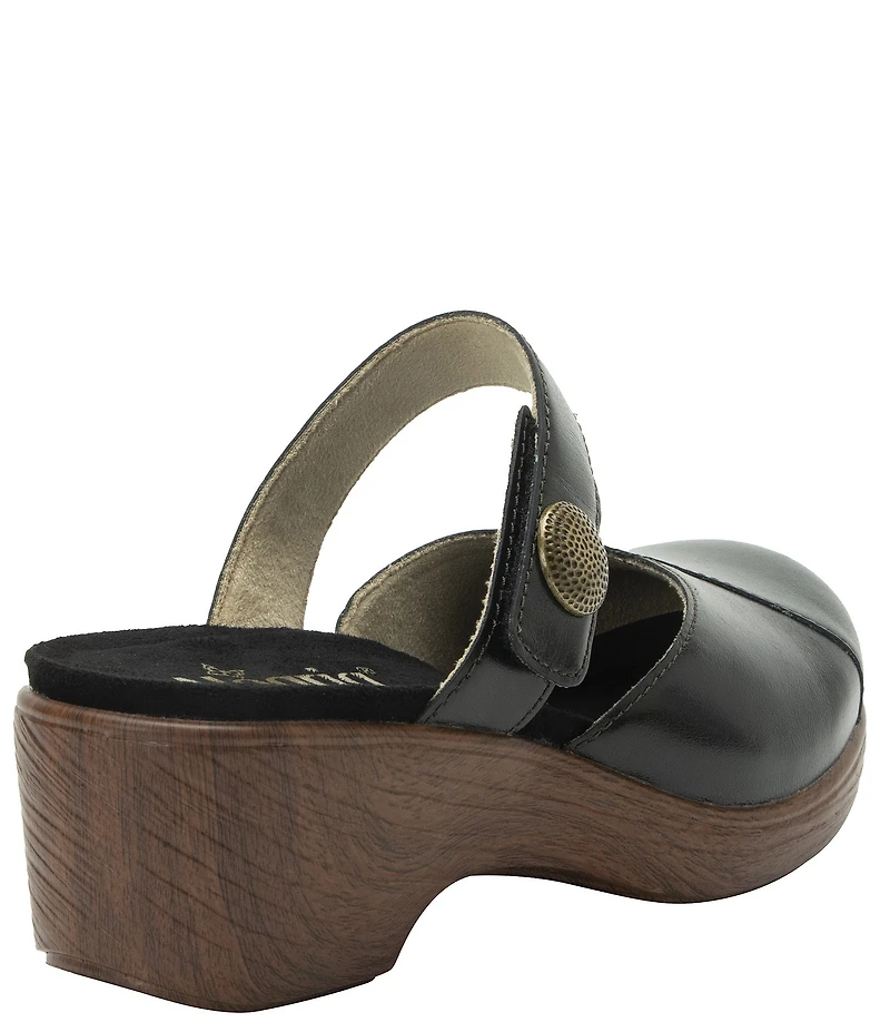 Alegria Sydni Leather Mary Jane Platform Slip On Clogs