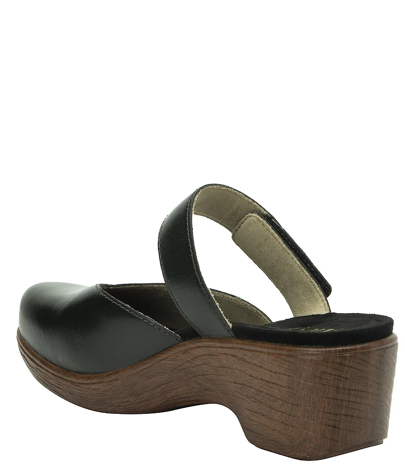 Alegria Sydni Leather Mary Jane Platform Slip On Clogs