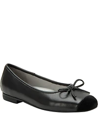 Alegria Tayla Leather Cap Toe Ballet Bow Flats