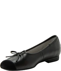 Alegria Tayla Leather Cap Toe Ballet Bow Flats