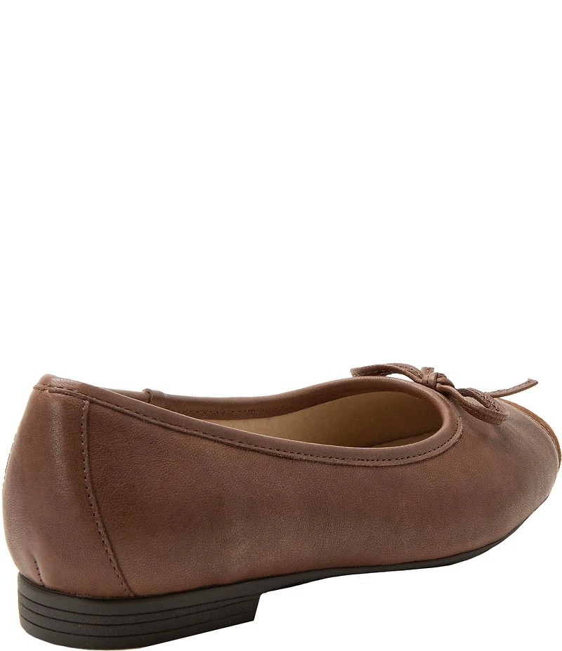 Alegria Tayla Leather Cap Toe Ballet Bow Flats