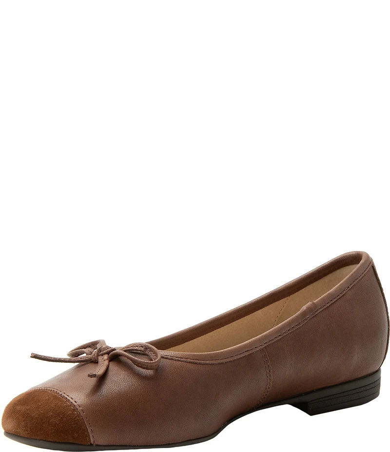 Alegria Tayla Leather Cap Toe Ballet Bow Flats