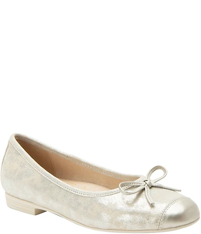 Alegria Tayla Suede Bow Detail Cap Toe Ballet Flats