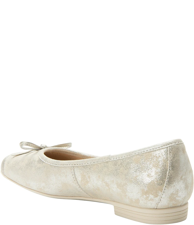Alegria Tayla Suede Bow Detail Cap Toe Ballet Flats