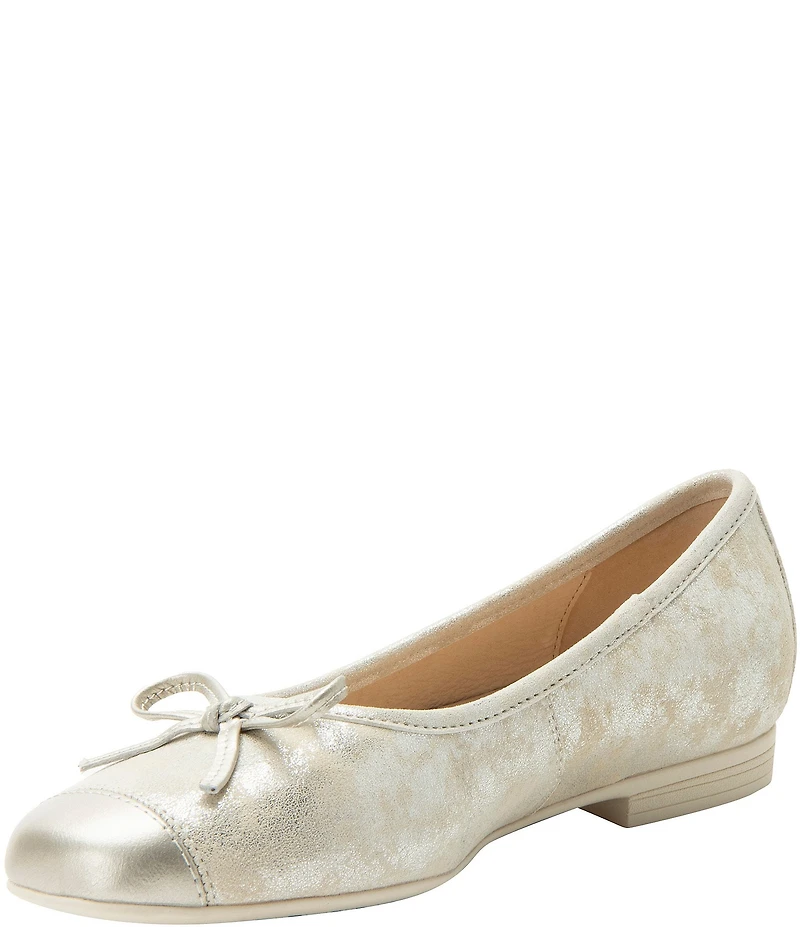 Alegria Tayla Suede Bow Detail Cap Toe Ballet Flats