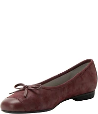 Alegria Tayla Suede Bow Detail Cap Toe Ballet Flats