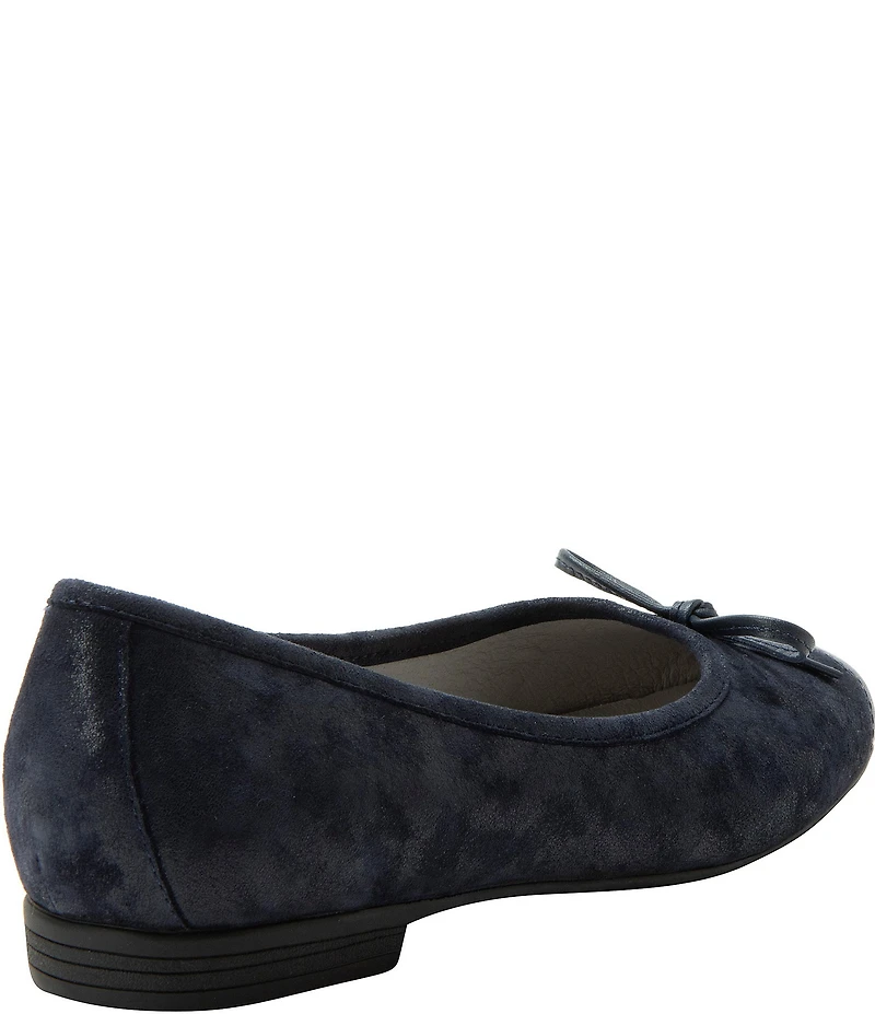 Alegria Tayla Suede Bow Detail Cap Toe Ballet Flats