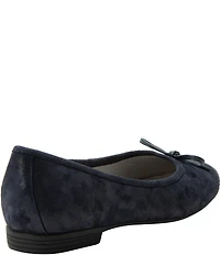 Alegria Tayla Suede Bow Detail Cap Toe Ballet Flats